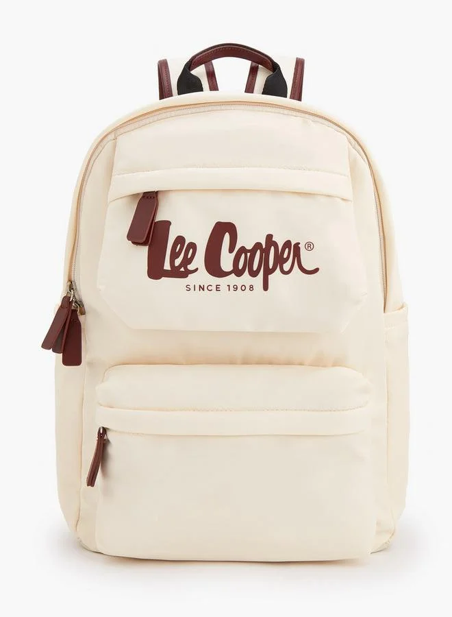 Logo Print Backpack With Adjustable Shoulder Straps