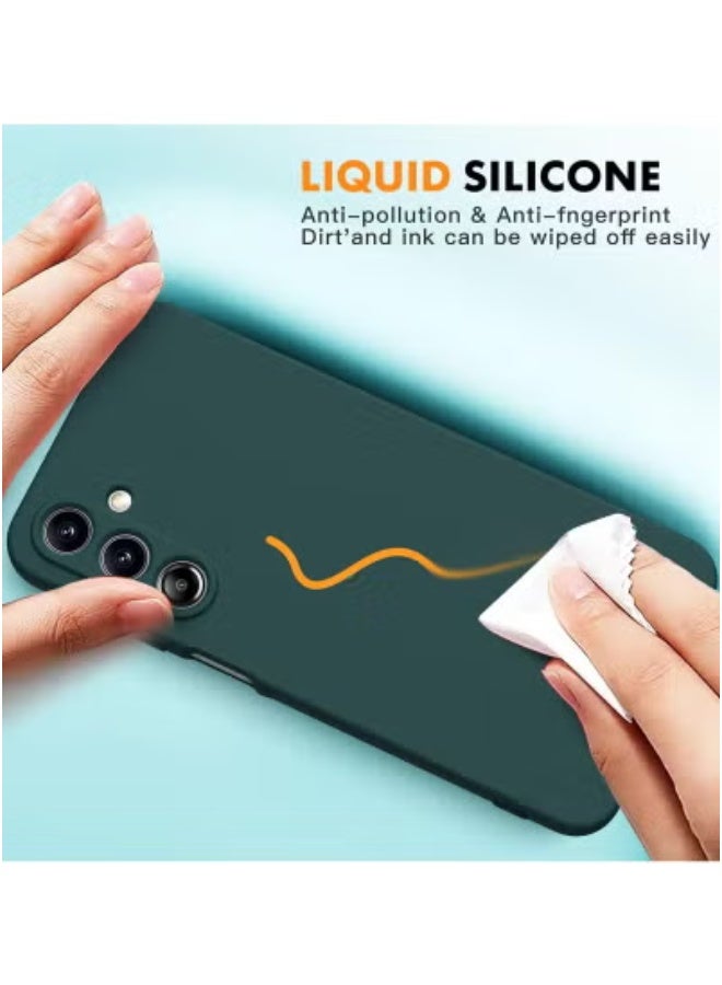 DUSALA Samsung Galaxy A16 4G/5G Case – Forest Green Soft Liquid Silicone Protective Cover with 2 Tempered Glass Screen Protectors – Shockproof TPU Gel Rubber Case for Full Body Protection – Slim Fit, Anti-Scratch, Anti-Fingerprint Design for Samsung A16 - Image 2