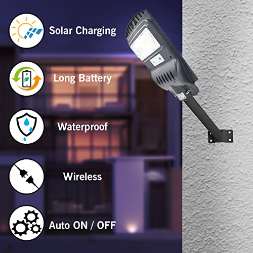 Epyz Plastic 60 Watt Solar Street Lights with Remote, 256 LEDs, Motion Sensor and Dusk to Dawn for Garden, Street, Lawn [ with Out Pole ] [ Pack of 1, Cold White Light ] - Image 3