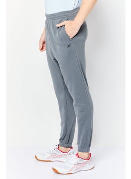 Reebok Men Sportswear Fit Drawstring Training Track Pants, Grey  - Image 3