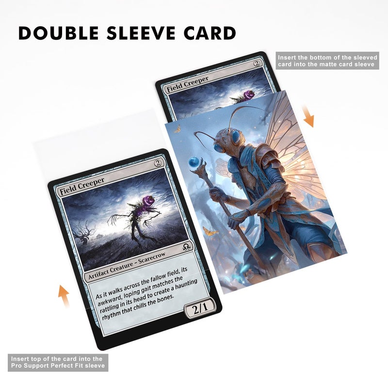 Katomula 100 MTG Card Sleeves with 100 Inner Sleeve, Textured Back Art Sleeves, Fit Standard Size Cards- Szarel - Image 4