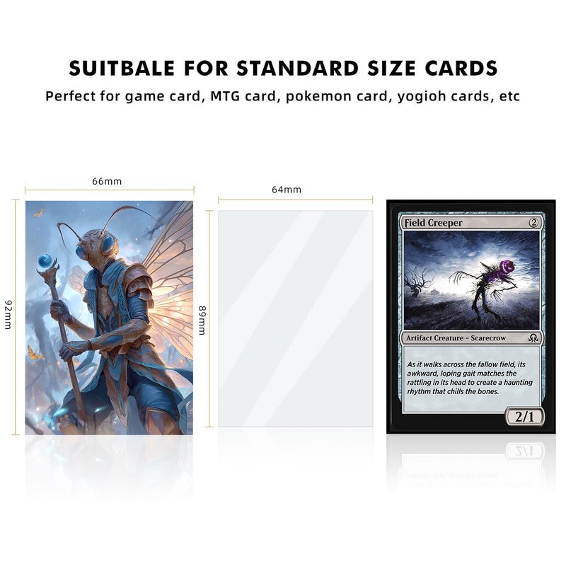 Katomula 100 MTG Card Sleeves with 100 Inner Sleeve, Textured Back Art Sleeves, Fit Standard Size Cards- Szarel - Image 3