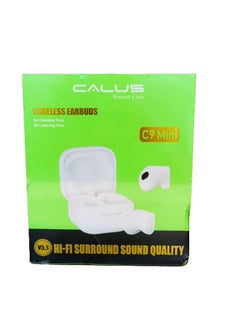 Calus C9 Mini  Wireless Bluetooth Earbuds Gaming Headphones Deep Bass Low Latency Game Headset with Built-in Microphone Noise Canceling White