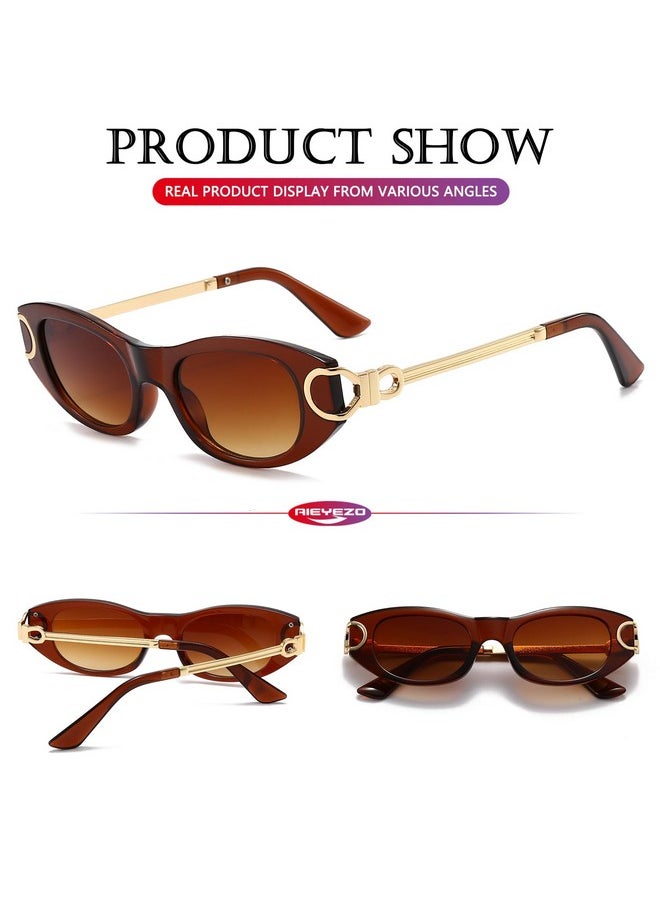 Retro Oval Sunglasses For Women 90S-Style Classic Oval Frame Sun Glasses Fashion Vintage Cat Eye Shades (Brown/Brown Gradient) - pzsku/Z7C590F7CB6D19CB40E05Z/45/_/1735817696/708d438e-1ce7-4881-8099-250028918481