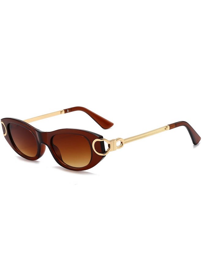 Retro Oval Sunglasses For Women 90S-Style Classic Oval Frame Sun Glasses Fashion Vintage Cat Eye Shades (Brown/Brown Gradient) - pzsku/Z7C590F7CB6D19CB40E05Z/45/_/1735817956/b51909fb-98b6-4205-ba28-a2b6276fab81