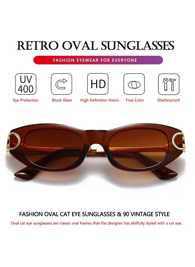 Retro Oval Sunglasses For Women 90S-Style Classic Oval Frame Sun Glasses Fashion Vintage Cat Eye Shades (Brown/Brown Gradient) - pzsku/Z7C590F7CB6D19CB40E05Z/45/_/1735817961/52370572-ca8f-4fd0-aa81-946a84bcf591