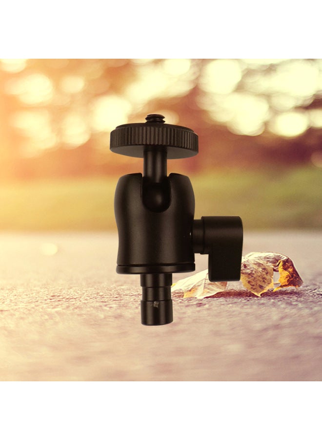 Custom Eccentric Lock Ball Type Pan-tilt Mobile Phone Camera Selfie Stick Camera Metal Pan-tilt-Color:Black  - Image 1