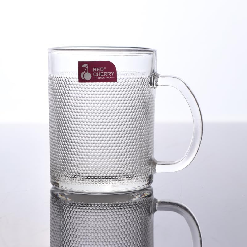 SKDBPM Glass Tea Coffee 250 ML Set of 2 Mugs Tea Cups Aldan Mug Crystal Clear with HandleTea Milk Hot and Cold Drinks Mug Kitchen and Dining Tableware Dinnerware SetPack of 2 - Image 2
