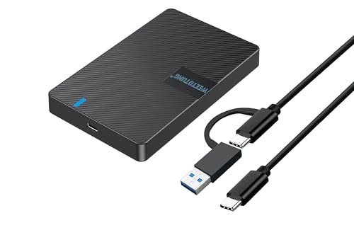 WEETOTUNG USB-C External Hard Drive Enclosure 2.5'' HDD SSD for sata - WEETOTUNG 6Gbps Tool-Free Case Compatible with UASP Drive - for 7mm 9.5mm Drive with MacBook WD Seagate PlayStation (Case Only) - Image 1