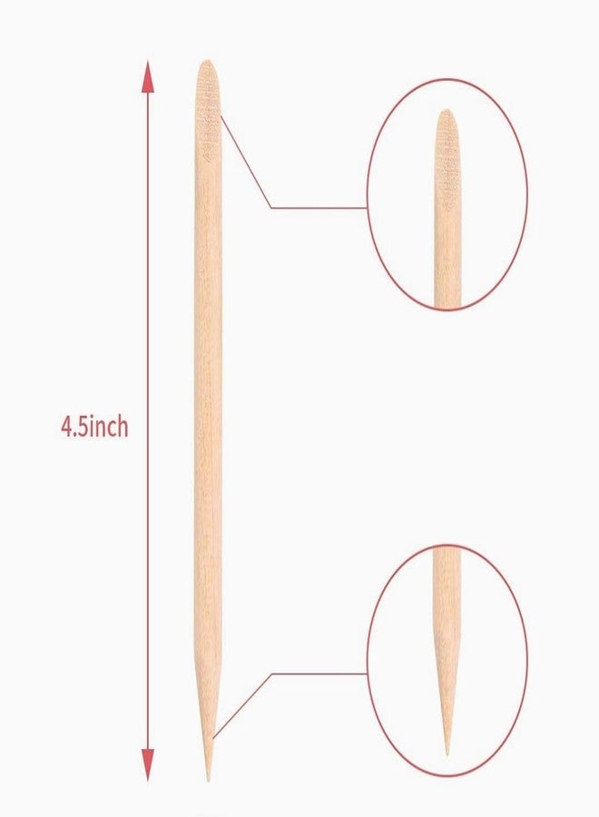 FEELHIGH 100PCS Orange Sticks for Nails - Wooden Cuticle Pusher Double Sided Multi Functional, Non-Toxic, Skin-Safe Wood Tools for Manicure & Pedicure for Home & Salon (100pcs Big) - Image 2