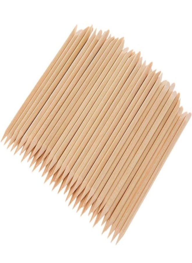 FEELHIGH 100PCS Orange Sticks for Nails - Wooden Cuticle Pusher Double Sided Multi Functional, Non-Toxic, Skin-Safe Wood Tools for Manicure & Pedicure for Home & Salon (100pcs Big) - Image 1