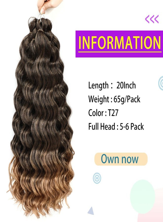 AMELI Ocean Wave Crochet Hair Deep Wave Crochet Hair Ocean Wave Braids Hair Synthetic Crochet Braiding Hair Extensions 8 Packs (14 Inch (Pack of 8), T27) - Image 2