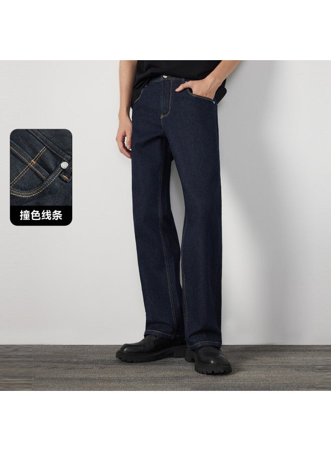 Cabbeen Men's Jeans Wide-leg Straight Fit New Style Special Color Light Daily Autumn Trousers - Image 2
