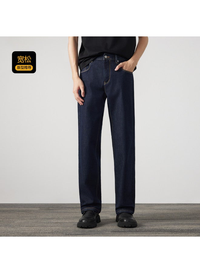 Cabbeen Men's Jeans Wide-leg Straight Fit New Style Special Color Light Daily Autumn Trousers - Image 3