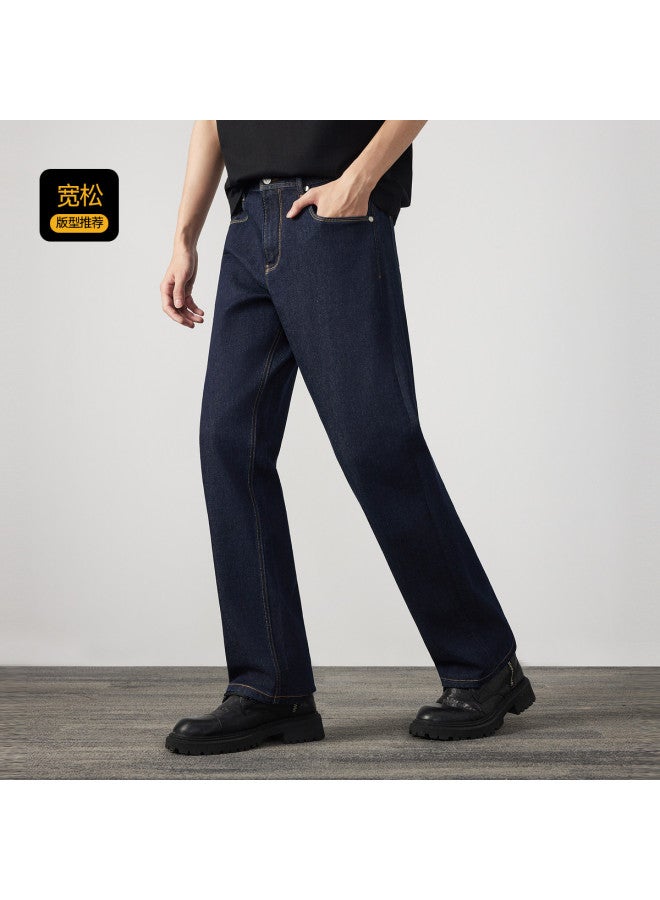 Cabbeen Men's Jeans Wide-leg Straight Fit New Style Special Color Light Daily Autumn Trousers - Image 5