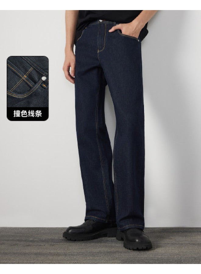 Cabbeen Men's Jeans Wide-leg Straight Fit New Style Special Color Light Daily Autumn Trousers - Image 1