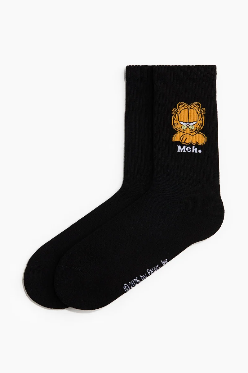 H&m Motif-detail socks