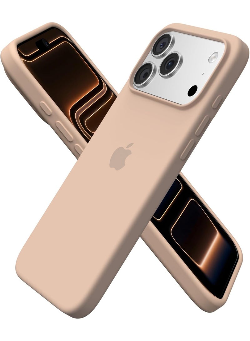 Q TRIPLE A Compatible with iPhone 17 Pro Max Case 6.9", Slim Liquid Silicone 3 Layers Soft Gel Rubber Shockproof Protective Cover with Anti-Scratch Microfiber Lining (Titanium Sand) - Image 1