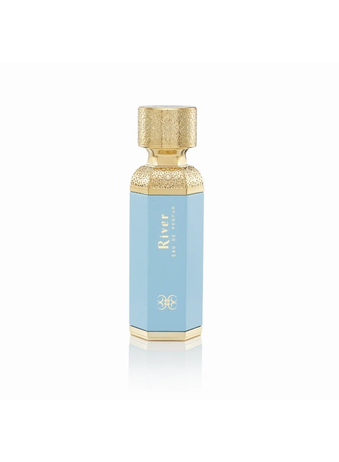 RIVER Luxury Eau De Parfum for Men and Women Exquisite Blend of Orange Blossom and Grey Amber with Peru Balsam for a Royal Lasting Scent