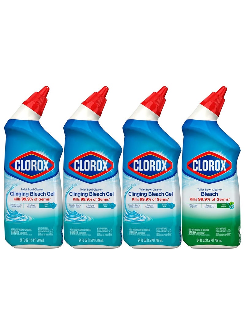 Clorox Clorox Toilet Bowl Cleaner with Bleach Variety Pack - 24 Ounces, 4 Pack  - Image 1
