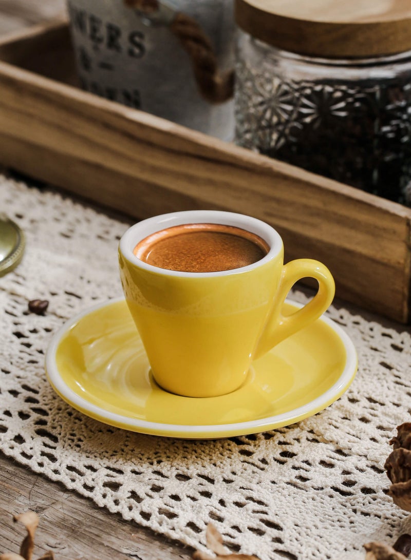 Shuer Ceramic Coffee cup, Espresso cup，Arabic coffee cup，Turkish coffee cup, Cup and Saucer Set Suitable for Home Office Restaurant Gifts Garden Party Home Afternoon Tea Set - Image 1
