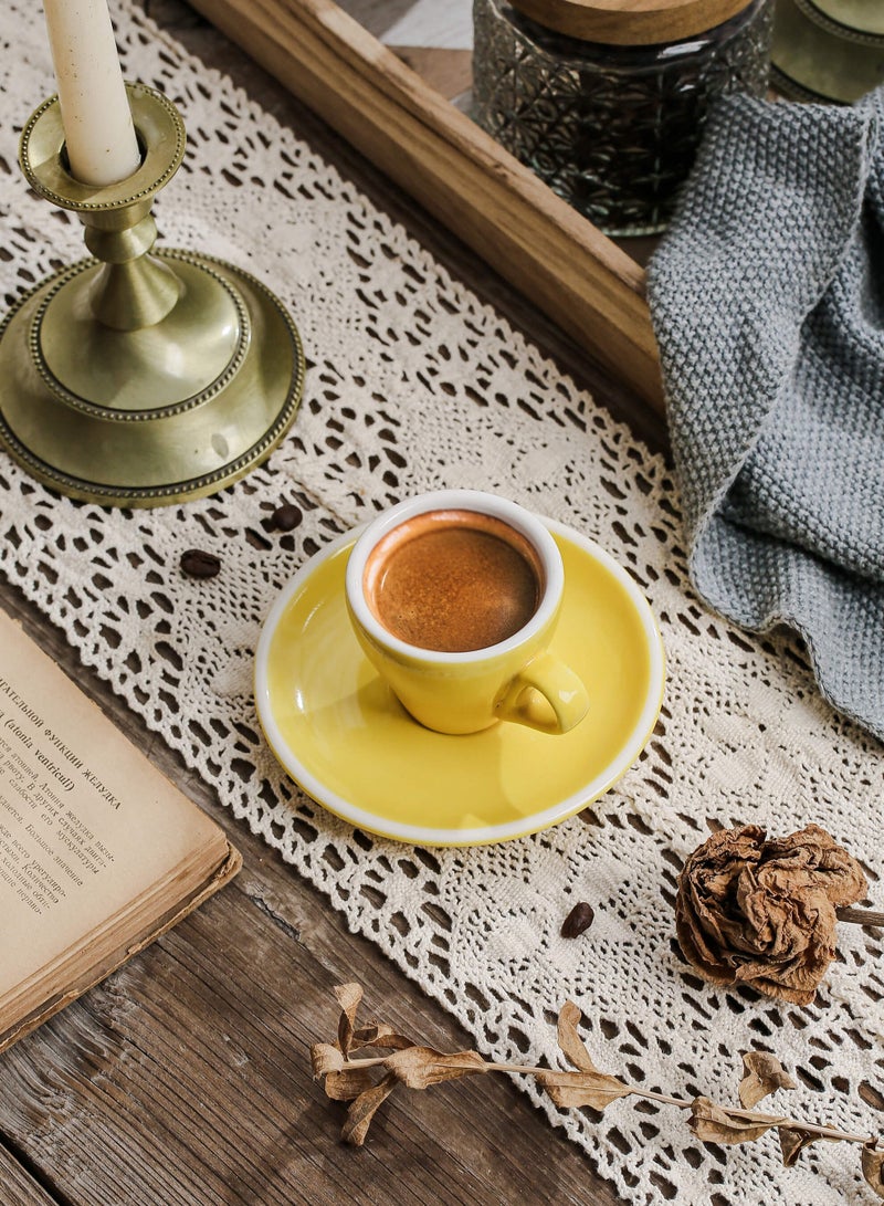 Shuer Ceramic Coffee cup, Espresso cup，Arabic coffee cup，Turkish coffee cup, Cup and Saucer Set Suitable for Home Office Restaurant Gifts Garden Party Home Afternoon Tea Set - Image 3