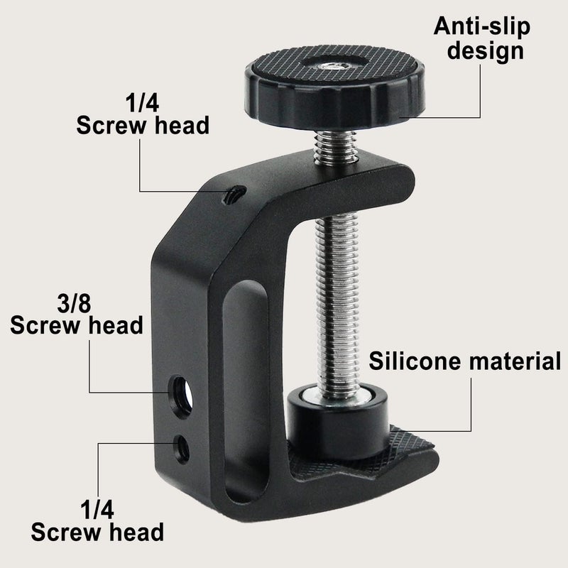 Leadrise Universal C-Clamp With 1/4 And 3/8 Thread Hole For Desktop Mount Holder LCD Monitor Flash Desks Carts Benches Worktables (2) - Image 4