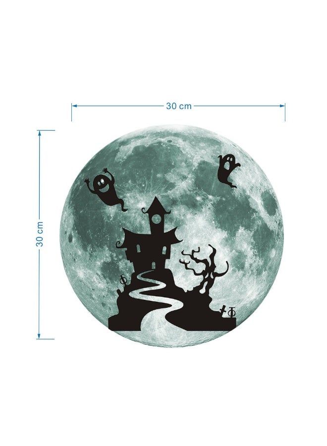NIBEMINENT Glow-in-the-Dark Halloween Moon Wall Stickers - Creative Home Decor