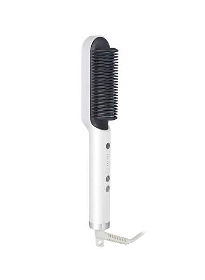 NIBEMINENT Hair Straightener Brush White - Image 1