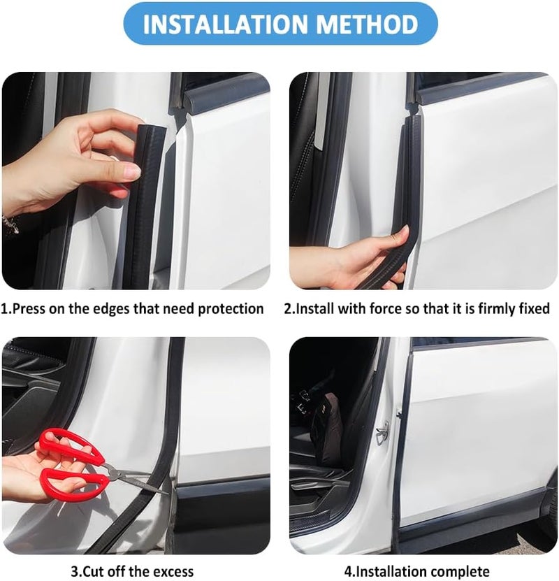 Salior Car Door Seal Strip,U-Shaped Automotive Weather Stripping Rubber Seal Strip with Metal Clips,Universal Push-in Car Door Edge Guards Fits Car Truck RV Boat Home(25Ft) - Image 5