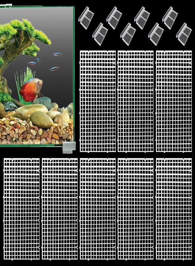 هامليدي فاصل حوض السمك البلاستيكي من هاميليدي مع مشابك، لوحة شبكية، غطاء حوض السمك، فاصل حوض السمك، فلتر، لوحة عزل سفلية، فاصل للتكاثر المختلط (8 قطع، أبيض) - Image 1