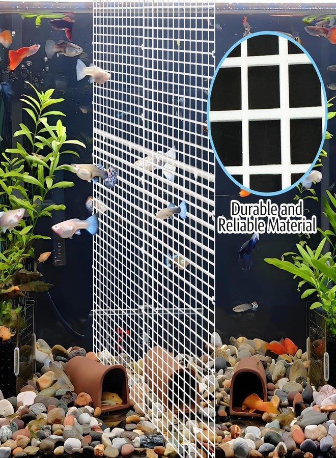 هامليدي فاصل حوض السمك البلاستيكي من هاميليدي مع مشابك، لوحة شبكية، غطاء حوض السمك، فاصل حوض السمك، فلتر، لوحة عزل سفلية، فاصل للتكاثر المختلط (8 قطع، أبيض) - Image 2