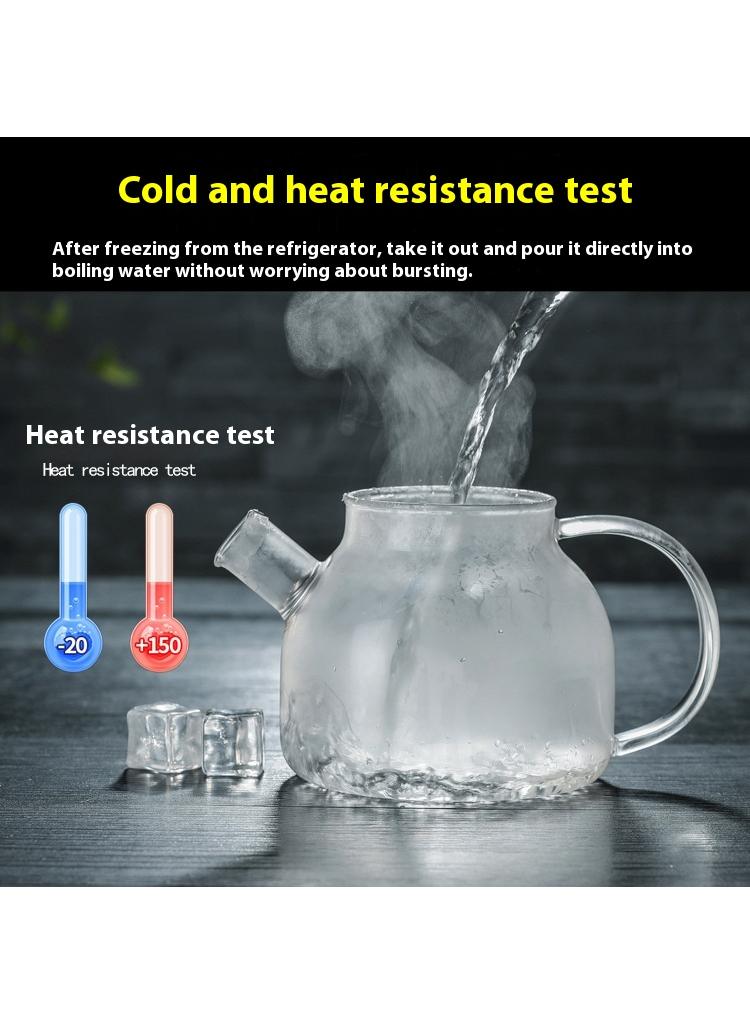 Bluejw طقم إبريق شاي زجاجي مقاوم للحرارة مكون من 6 قطع آمن للاستخدام على الموقد والميكروويف إبريق زجاجي من البورسليكات مع فوهة فلتر قابلة للإزالة للشاي السائب والشاي المتفتح - Image 4