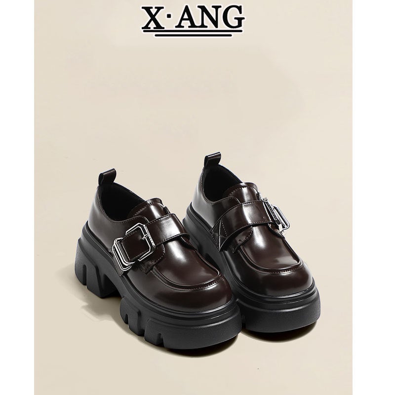 Women's Platform Loafers, Round Toe, Slip-on, Height Increasing - Image 1