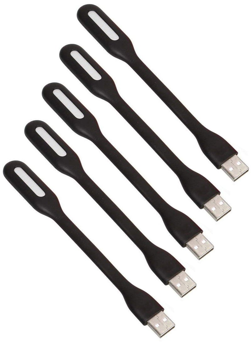 غنافوتو 5 عبوات مصباح إضاءة LED صغير مرن USB صغير مرن للوحة مفاتيح الكمبيوتر المحمول، بنك الطاقة، مصباح ليلي محمول - Image 1