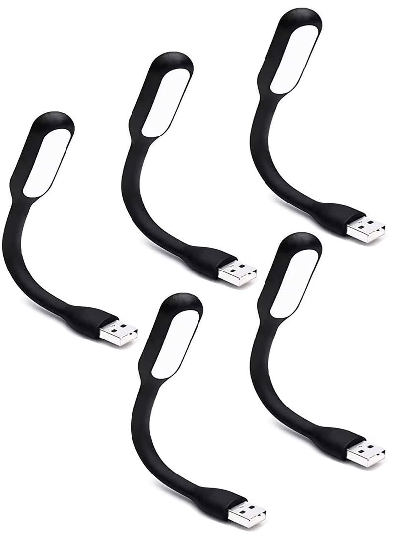 غنافوتو 5 عبوات مصباح إضاءة LED صغير مرن USB صغير مرن للوحة مفاتيح الكمبيوتر المحمول، بنك الطاقة، مصباح ليلي محمول - Image 2