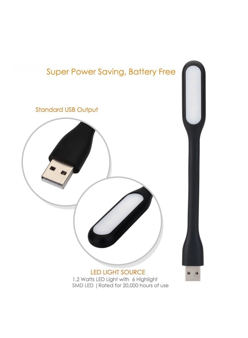 غنافوتو 5 عبوات مصباح إضاءة LED صغير مرن USB صغير مرن للوحة مفاتيح الكمبيوتر المحمول، بنك الطاقة، مصباح ليلي محمول - Image 3