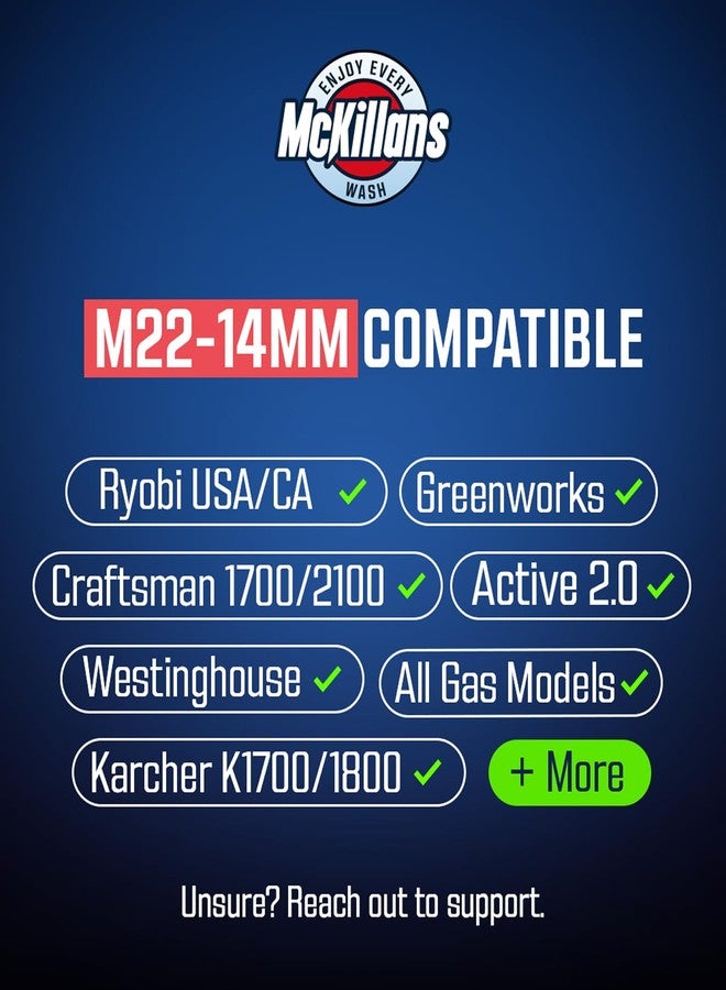 McKillans® M22-14mm Pressure Washer Quick Connect Pair - M22 to 3/8 Quick Connect Pressure Washer Fittings - Power Washer Accessories - Quick Connect Hose Fittings - Hose Adapter Set (Stainless Steel) - Image 3