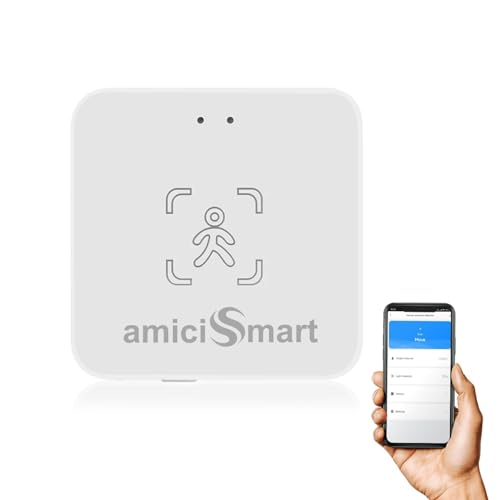 amiciSmart 24G Radar Human Presence Detector, mmWave Motion Sensor- Smart Life App Compatible | Automate Customized Scenes | Photocell Sensor for Light Intensity Detection - Image 1