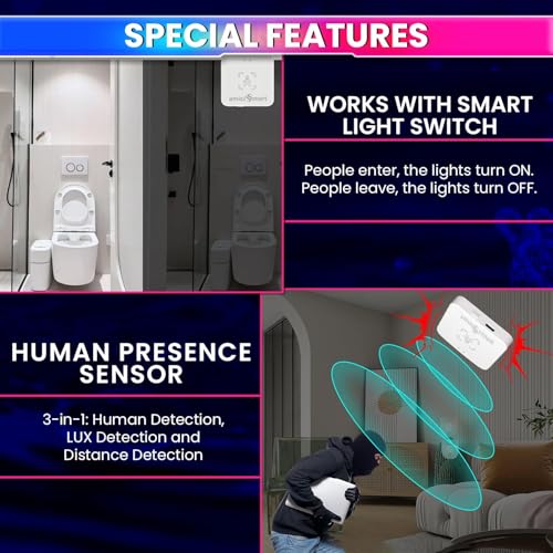 amiciSmart 24G Radar Human Presence Detector, mmWave Motion Sensor- Smart Life App Compatible | Automate Customized Scenes | Photocell Sensor for Light Intensity Detection - Image 4