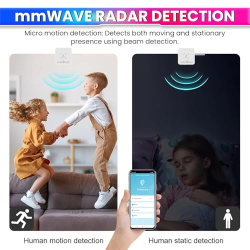 amiciSmart 24G Radar Human Presence Detector, mmWave Motion Sensor- Smart Life App Compatible | Automate Customized Scenes | Photocell Sensor for Light Intensity Detection - Image 3