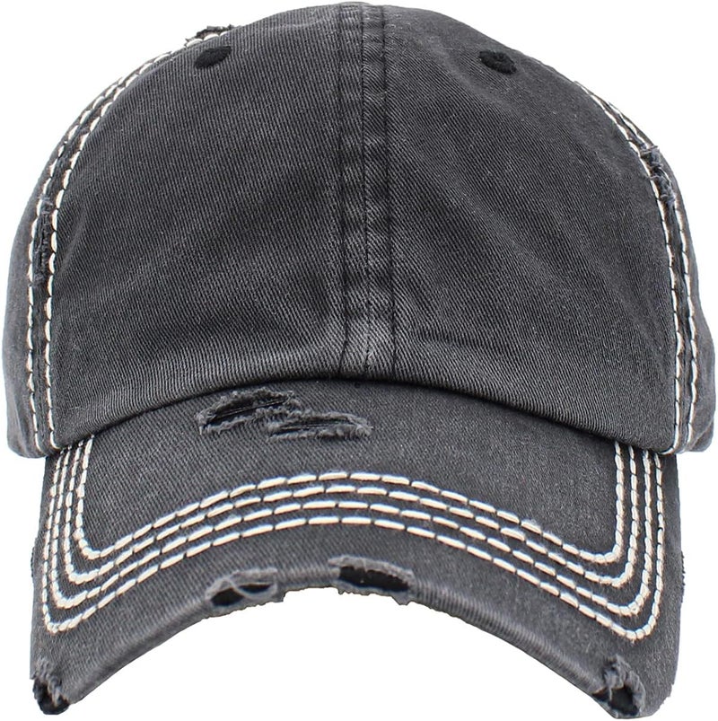 KBETHOS Vintage Washed Distressed Cotton Dad Hat Baseball Cap Adjustable Polo Trucker Unisex Style Headwear - Image 2
