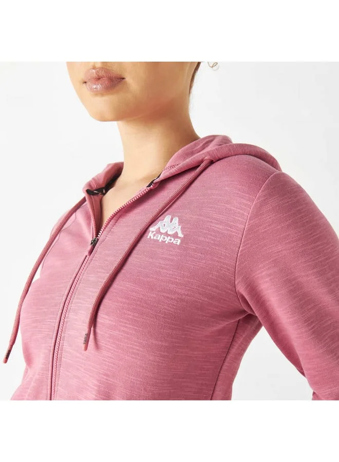 Kappa Kappa Logo Detail Zip Through Hoodie with Long Sleeves and Pockets