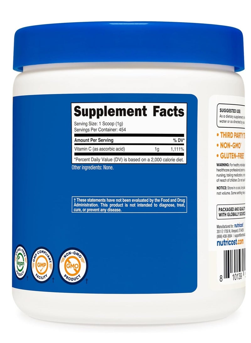 مسحوق حمض الأسكوربيك النقي 1 رطل 16.2 أونصة تكفي لمدة عام واحد - Image 3