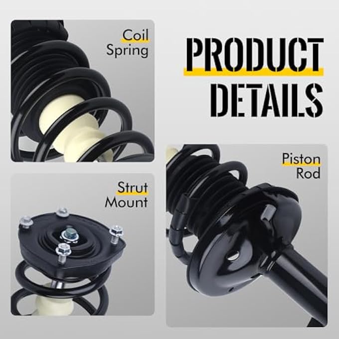 KUSATEC Rear Pair Complete Struts Shock Absorber Fit For 19982002 Chevy Prizm 19931997 Geo Prizm 19932002 Toyota Corolla 171954 171953 LeftRight Struts With Coil Spring Assemblies - Image 3
