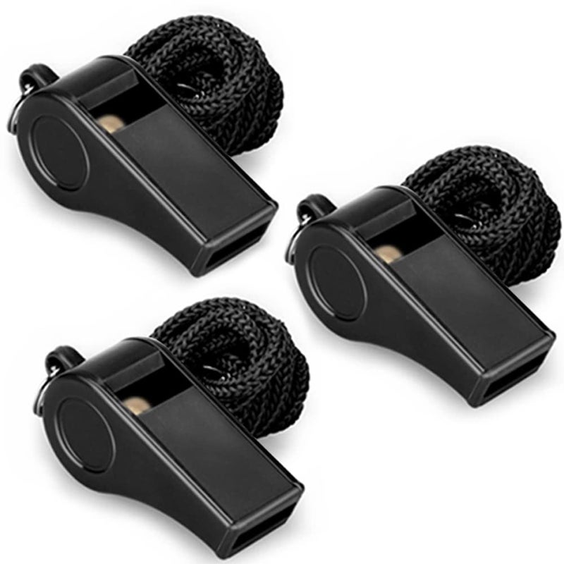 Hipat Whistle, 3 packs Plastic Sports Whistles with Lanyard, Loud Crisp Sound Whistle Ideal for Coaches, Referees, and Officials - Image 1