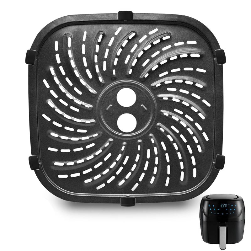 GWY Air Fryer Accessories for PowerXL Vortex Pro 8 QT Air Fryer, Oval Nonstick 10''*10''Air Fryer Replacement Parts Tray Basket Grill Pan Grill Plate Crisper Plate with Rubber Bumpers,Dishwasher Safe - Image 1