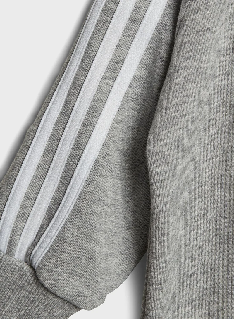 adidas بدلة رياضية قطن اساسية بـ 3 خطوط للأطفال