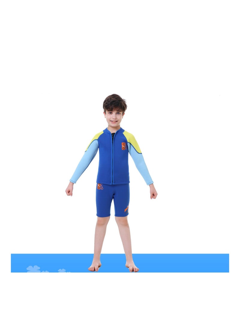Loquat Children's Warm Long Sleeved Shorts Diving Suit  - Image 1