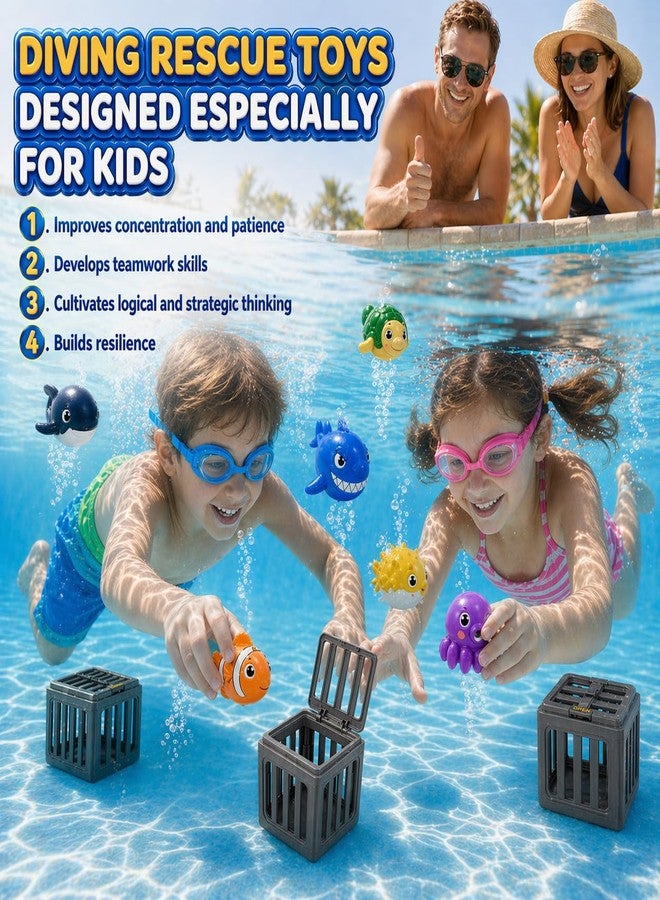 nooncrazy Pool Diving Toys for Kids, 6PCS Underwater Dive Rescue Toys for Water Swimming Dive Pool Game & Children's Bath, Fun Summer Floating Toys for Boys Girls Age 3-12 - Image 3